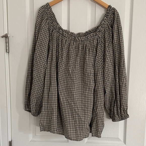 St. John's Bay Tops - St. John's Bay Black and White Checkered Blouse NWT